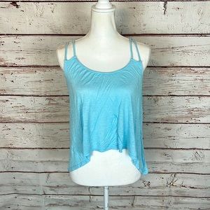 EM Blue Daisy criss cross Crop tank Small